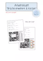 Vorschau - Arbeitsblätter - Arbeitsblatt "Brüche erweitern und kürzen" (Mal den Code) - Deckblatt