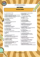 Vista previa - Refuerzo / NEE / Materiales de apoyo - 2 ESO EXAMEN TEST HISTORIA FEUDALISMO - página 1
