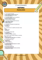 Vista previa - Refuerzo / NEE / Materiales de apoyo - 2 ESO EXAMEN TEST HISTORIA FEUDALISMO - página 2