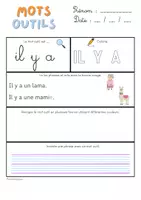 Aperçu - Feuilles d'exercices - Les mots outils - Page de couverture
