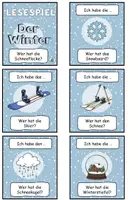 Vorschau - Spiele - Lesespiel "Wer hat ...? Ich habe ...?" Der Winter + Arbeitsblatt- DaZ / Deutsch - Seite 1