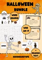 Vorschau - Arbeitsblätter - Halloween Bundle Wortschatz, Lesen und Sprechen - Deckblatt