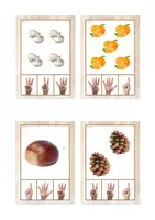 Vista previa - Tarjetas / Manipulativos - Asociación de cantidades 1-5 (otoño) - página 1
