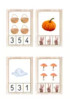 Vista previa - Tarjetas / Manipulativos - Asociación de cantidades 1-5 (otoño) - página 2