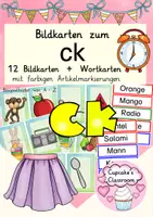 anteprima - Flashcard - Buchstabe "ck" Einführung Bildkarten, Wortkarten, Alphabetisierung, DaZ, Deutsch (Lettera "ck" – Carte illustrate) - Pagina di copertina