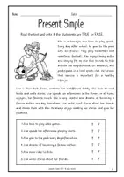 Προεπισκόπηση - Φύλλα εργασίας - Simple Present Αγγλικά με Reading | ESL - Σελίδα 2