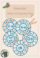 Vorschau - Spiele - Klammerräder - Umlaute und Doppellaute hören (Klasse 1) - Deckblatt