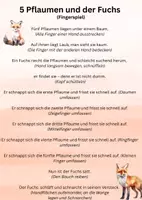 Vorschau - Spiele - Fünf Pflaumen und der Fuchs - Fingerspiel - Seite 1