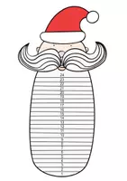 Vorschau - Mal- und Bastelvorlagen - Adventskalender DOWNLOAD Weihnachtsmann Bart - Seite 1