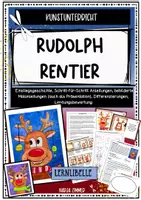 Vorschau - Unterrichtsreihen - Kunstidee Rudolph Rentier - Klasse 1 bis 4 Wasserfarben - Deckblatt