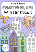 Vorschau - Mal- und Bastelvorlagen - Winterliche Fensterbilder - Winterstadt (Kunstprojekt) - Deckblatt