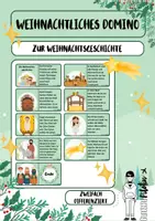 Vorschau - Spiele - Kunterbuntes Domino zur Weihnachtsgeschichte - Deckblatt
