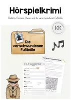 Vorschau - Arbeitsblätter - Hörspielkrimi - "Detektiv Clemens Clever und die verschwundenen Fußbälle" - Hörkrimi - Sprechen & Zuhören - Zuhöragenten - Deckblatt