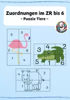 Vorschau - Spiele - Zuordnungen im ZR bis 6 - Puzzle - Tiere - Deckblatt