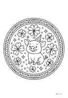 Vorschau - Mal- und Bastelvorlagen - Kostenlos: Mandalas zum Ausmalen Silvester & Neujahr – 7 feierliche Motive (Klasse 1, 2, 3, 4) - Seite 2
