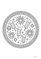 Vorschau - Mal- und Bastelvorlagen - Kostenlos: Mandalas zum Ausmalen Silvester & Neujahr – 7 feierliche Motive (Klasse 1, 2, 3, 4) - Seite 3