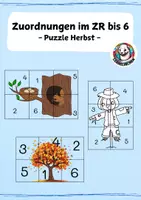 Vorschau - Arbeitsblätter - Zuordnungen im ZR bis 6 - Puzzle - Herbst - Deckblatt