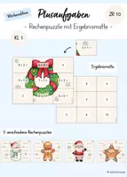 Vorschau - Spiele - Plusaufgaben Rechenpuzzle ZR 10 Winteredition (Klasse 1) - Deckblatt