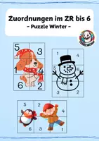 Vorschau - Spiele - Zuordnungen im ZR bis 6 - Puzzle - Winter - Deckblatt