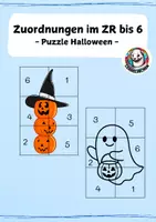 Vorschau - Arbeitsblätter - Zuordnungen im ZR bis 6 - Puzzle - Halloween - Deckblatt