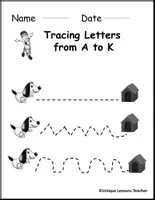 Aperçu - Feuilles d'exercices - Tracing Letters from (A to K) Worksheets for Preschoolers - Page de couverture