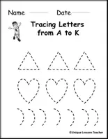 Aperçu - Feuilles d'exercices - Tracing Letters from (A to K) Worksheets for Preschoolers - Page 2