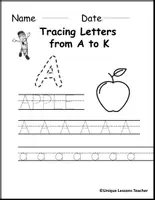 Aperçu - Feuilles d'exercices - Tracing Letters from (A to K) Worksheets for Preschoolers - Page 3