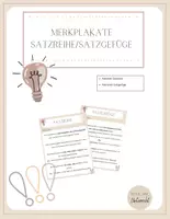 Vorschau - Poster - Merkplakate Satzreihe-Satzgefüge Deutsch - Deckblatt