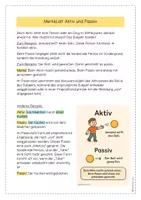 Vorschau - Arbeitsblätter - Merkblatt Aktiv und Passiv - Seite 1