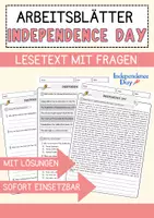 Vorschau - Arbeitsblätter - Independence Day Englisch Arbeitsblatt Events and Celebrations Reading Comprehension - Deckblatt