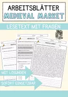 Vorschau - Arbeitsblätter - Medieval Market Englisch Arbeitsblatt Events and Celebrations Reading Comprehension - Deckblatt
