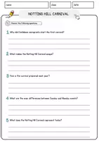 Vorschau - Arbeitsblätter - Notting Hill Carnival Englisch Arbeitsblatt Events and Celebrations Reading Comprehension - Seite 3