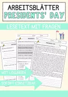 Vorschau - Arbeitsblätter - Presidents_ Day Englisch Arbeitsblatt Events and Celebrations Reading Comprehension - Deckblatt