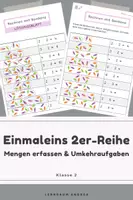 Vorschau - Stationenlernen - Einmaleins - 2er-Reihe & Umkehraufgaben: Mengen erkennen und einkreisen - Deckblatt