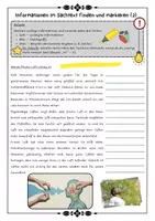 Vorschau - Arbeitsblätter - Sachtexte - Informationen finden und markieren ; Die W-Fragen Methode ; Übersichten ; Merkkästen und Aufgaben mit Lösungen (Klasse 6 7 8) - Deckblatt