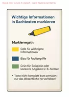 Vorschau - Arbeitsblätter - Sachtexte - Informationen finden und markieren ; Die W-Fragen Methode ; Übersichten ; Merkkästen und Aufgaben mit Lösungen (Klasse 6 7 8) - Seite 3