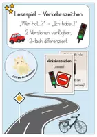 Vorschau - Spiele - Verkehrszeichen - Lesespiel - Wer hat...? - Ich habe... . - Deckblatt