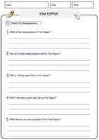 Vorschau - Arbeitsblätter - Yom Kippur Englisch Arbeitsblatt Events and Celebrations Reading Comprehension - Seite 3