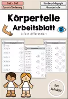 anteprima - Esercizi - Körper - Körperteile - Arbeitsblatt Wortschatz - DaZ/DaF (Esercizi e vocabolario: parti del corpo) - Pagina di copertina