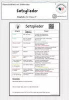 Vorschau - Arbeitsblätter - Übersichtsblatt: Satzglieder - Deckblatt