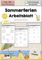 anteprima - Esercizi - Sommerferien - Sommer Materialpaket differenziert - DaZ DaF (Raccolta di materiali sulle vacanze estive) - Pagina 1
