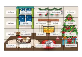 Vorschau - Arbeitsblätter - Lesen Weihnachten: Lesepuzzle | Erstlesen, Lesetraining DAZ - Seite 2