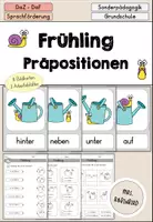 anteprima - Esercizi - Frühling - Präpositionen (Dativ) Arbeitsblätter, Bildkarten -DaZ/DaF/Sprachförderung (Esercizi sulla primavera e le preposizioni col dativo) - Pagina di copertina