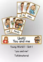 Vorschau - Präsentationen/Tafelbilder - Tafelmaterial Young World 1 Unit 1 "you and me" - Klett - Deckblatt