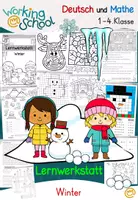Vorschau - Arbeitsblätter - Winter Lernwerkstatt Klasse 1-4 | Winter Arbeitsblätter Deutsch und Mathe - Deckblatt