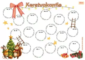 Voorbeeld - Kerstvakantie aftelkalender bosdieren - Voorblad