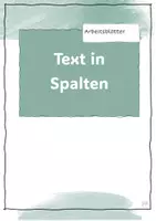 Vorschau - Arbeitsblätter - Arbeitsblatt zu Text in Spalten - Deckblatt