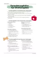 Vorschau - Arbeitsblätter - Formulierungshilfen für Inhaltsangaben - Seite 1