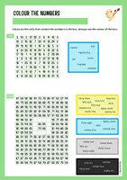 Vorschau - Spiele - Numbers - Colour the numbers (auch im Materialpaket zu den Zahlen enthalten) - Seite 1