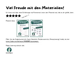 Vorschau - Stationenlernen - PREPOSITIONS OF PLACE · Etiketten zum Aufkleben · Englisch - Seite 3